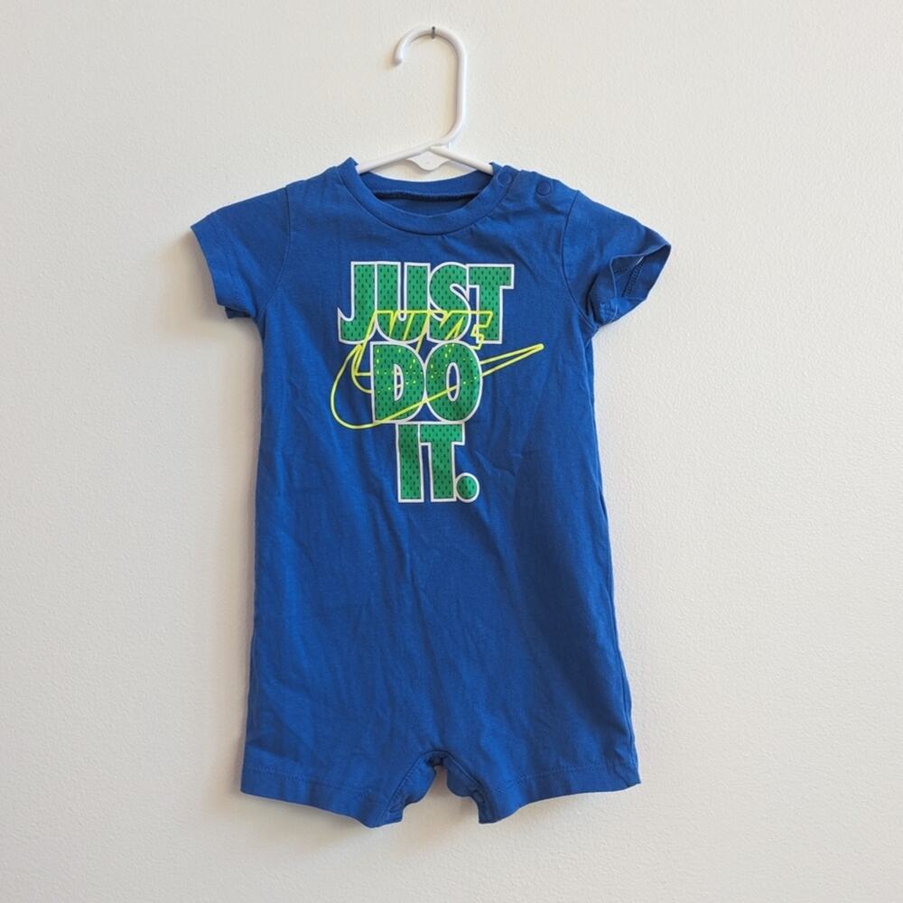 Nike Just Do It Blue T-Shirt Romper Baby 6m Blue Iconic